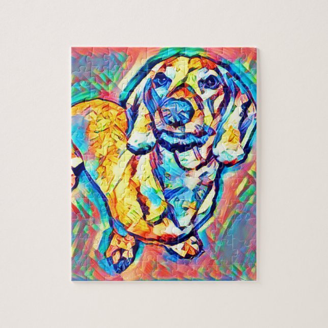 Colourful Pop Art Dachshund Jigsaw Puzzle (Vertical)