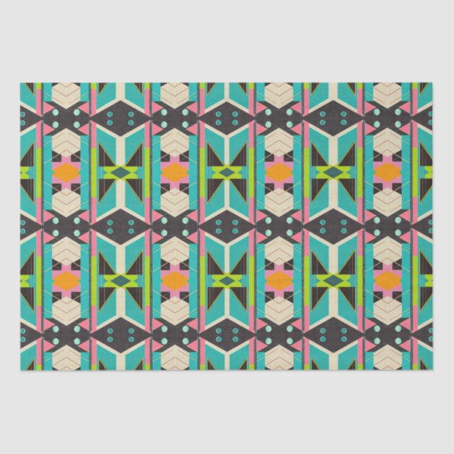 Colourful Pop Art Deco Abstract Modern Geometric Tissue Paper (Front)
