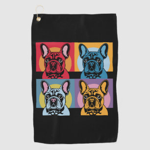 Colourful Pop Art Dog Illustration – Bold & Fun Pe Golf Towel