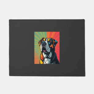 Colourful Pop Art Dog Illustration  Bold & Fun Pet Doormat