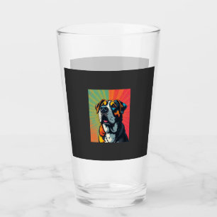 Colourful Pop Art Dog Illustration Bold & Fun Pet Glass