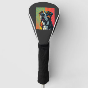 Colourful Pop Art Dog Illustration  Bold & Fun Pet Golf Head Cover