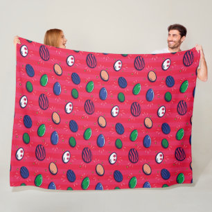 Colourful Pop Art Easter Eggs Pattern Fleece Blanket