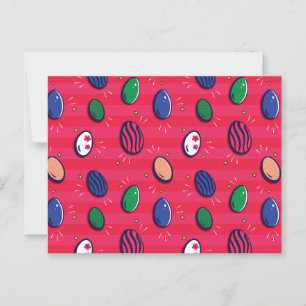 Colourful Pop Art Easter Eggs Pattern Postcard