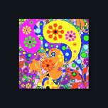 Colourful Pop Art Flowers Retro Paisley Canvas Print<br><div class="desc">Bright retro colourful hippie flowers and paisleys canvas wall art. For more colourful canvas wall art visit the rest of this shop!</div>