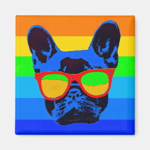 Colourful Pop Art French Bulldog Magnet