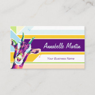Colourful Pop Art Goat Business Card