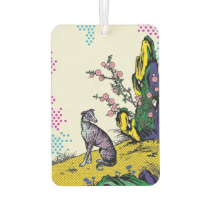 Colourful Pop Art Greyhound Asian Nature Car Air Freshener