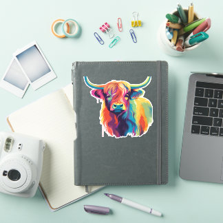 Colourful Pop Art Highland Cow Classic T-Shirt