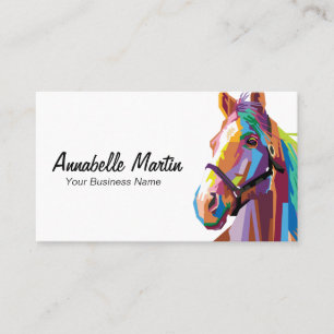 Colourful Pop Art Horse Business Card