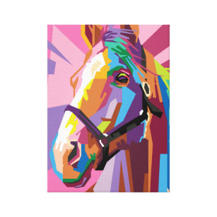 Colourful Pop Art Horse Portrait Canvas Print