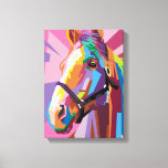Colourful Pop Art Horse Portrait Canvas Print<br><div class="desc">Shades of pink,  purple,  and brown come together in this vibrant pop art portrait of a beautifully colourful horse that's both trendy and modern.</div>
