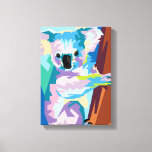 Colourful Pop Art Koala Portrait Canvas Print<br><div class="desc">Shades of blue,  purple,  pink,  and brown come together in this incredibly colourful pop art portrait of an Australian koala that's both trendy and modern.</div>