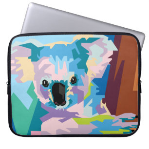 Colourful Pop Art Koala Portrait Laptop Sleeve