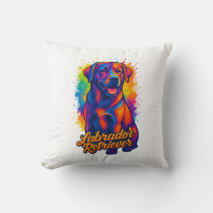 Colourful Pop Art Labrador Retriever – Vibrant Dog Cushion