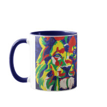 Colourful Pop Art Lion Mug