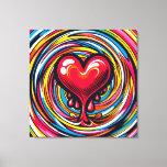 Colourful Pop Art 'Melting Heart' Canvas Print<br><div class="desc">Colourful Pop Art 'Melting Heart' over Whirlpool / Vortex Background</div>