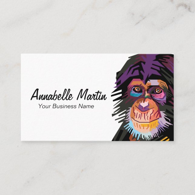 Colourful Pop Art Monkey Business Card (Front)