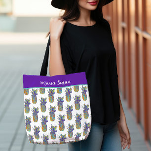 Colourful Pop Art Pineapple Tote Bag