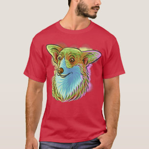 Colourful Pop Art Portrait Corgi Dog Mum Mothers D T-Shirt