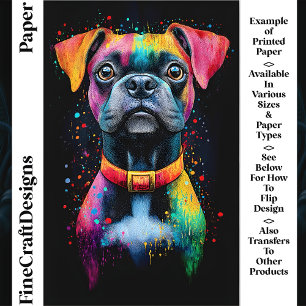 Colourful Pop Art Short Haired Dog CS6 Craft Paper