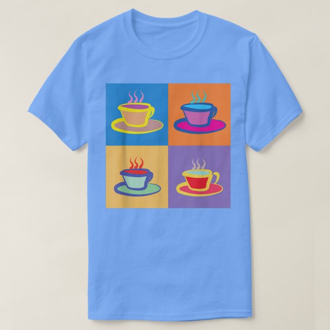 Colourful Pop Art Tea Cups - Cuppa Earl Grey Herba T-Shirt (Design Front)