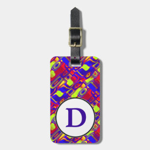 Colourful pop art with D Luggage Tag