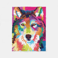Colourful Pop Art Wolf Portrait