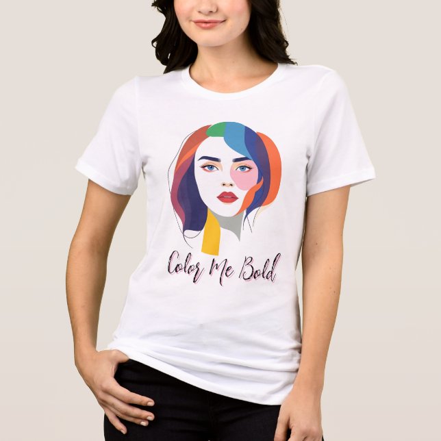 Colourful Pop Art Woman Tri-Blend Shirt (Front)