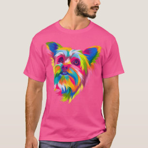 Colourful Pop Art Yorkshire Terrier Portrait Yorki T-Shirt