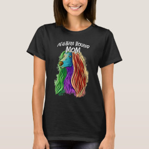 Colourful Pop Portrait Afghan Hound Dog Mum Mother T-Shirt