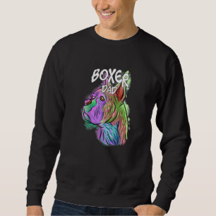 Colourful Pop Portrait Boxer Dog Dad Father's Day Sweatshirt