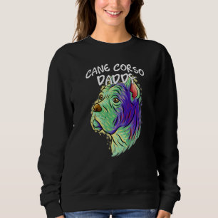 Colourful Pop Portrait Cane Corso Dog Dad Father's Sweatshirt