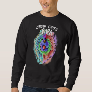 Colourful Pop Portrait Chow Chow Dog Dad Father's Sweatshirt