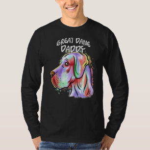 Colourful Pop Portrait Great Dane Dog Dad Father's T-Shirt