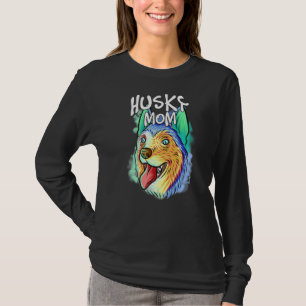 Colourful Pop Portrait Husky Dog Mum Mother's Day T-Shirt