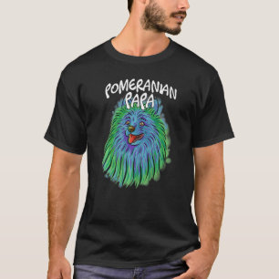 Colourful Pop Portrait Pomeranian Dog Dad Father's T-Shirt