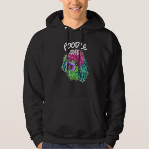 Colourful Pop Portrait Poodle Dog Dad Father's Day Hoodie