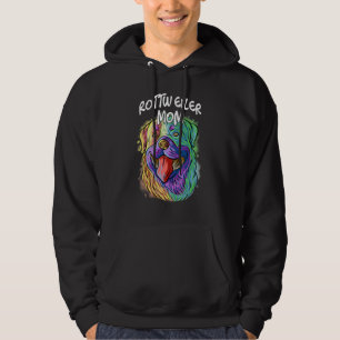 Colourful Pop Portrait Rottweiler Dog Mum Mother's Hoodie