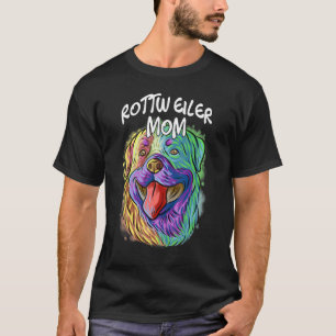 Colourful Pop Portrait Rottweiler Dog Mum Mother's T-Shirt