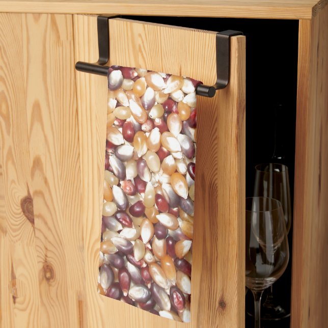Colourful Popcorn Kernels Tea Towel (Thirds Fold)