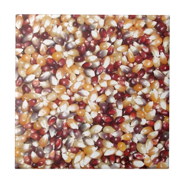 Colourful Popcorn Kernels Tile (Front)