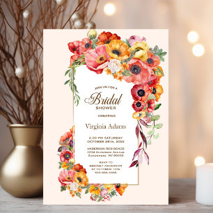 Colourful Poppies Bridal Shower Invitation