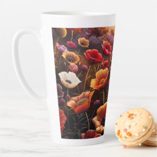 Colourful Poppies Latte Mug