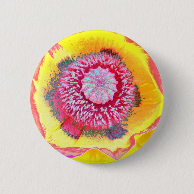 Colourful Poppy 6 Cm Round Badge (Front)