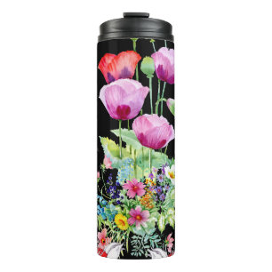 Colourful Poppy Summer Flowers Pattern Thermal Tumbler