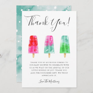 Colourful Popsicle Baby Shower Thank You