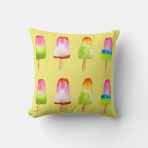 Colourful popsicle ice-block Summer art Cushion