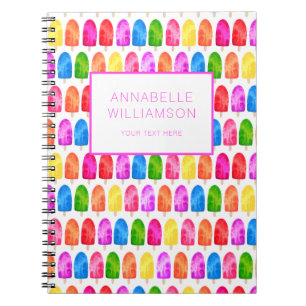 Colourful Popsicle Ice Lolly pattern Notebook