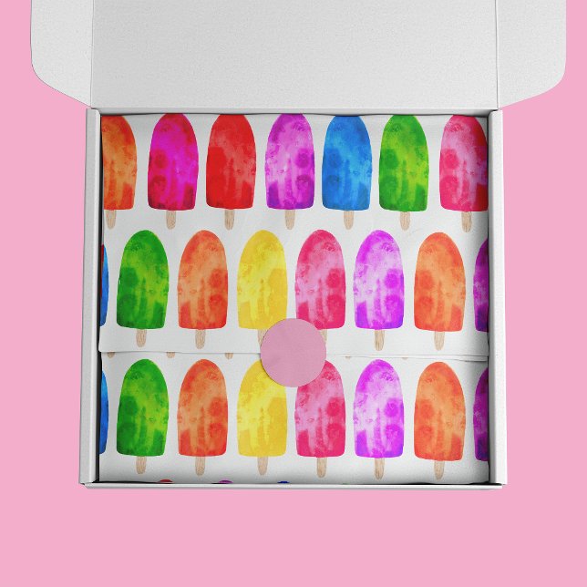 Colourful Popsicle Ice Lolly pattern Tissue Paper (Summer Ice Lolly Colorful tissue paper)